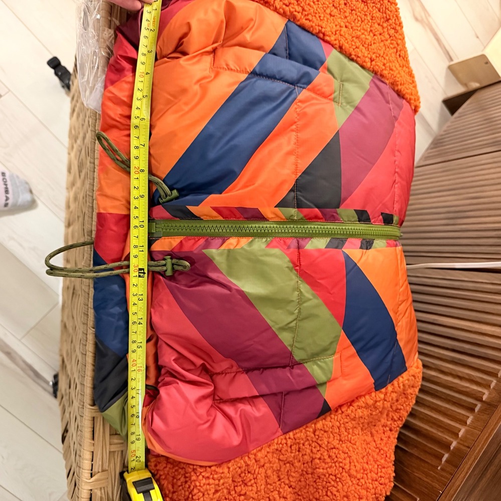 Farm Rio Juliana Stripes Puffer Jacket XS Hooded Crop Colorful Maximalist Boho - Picture 6 of 6